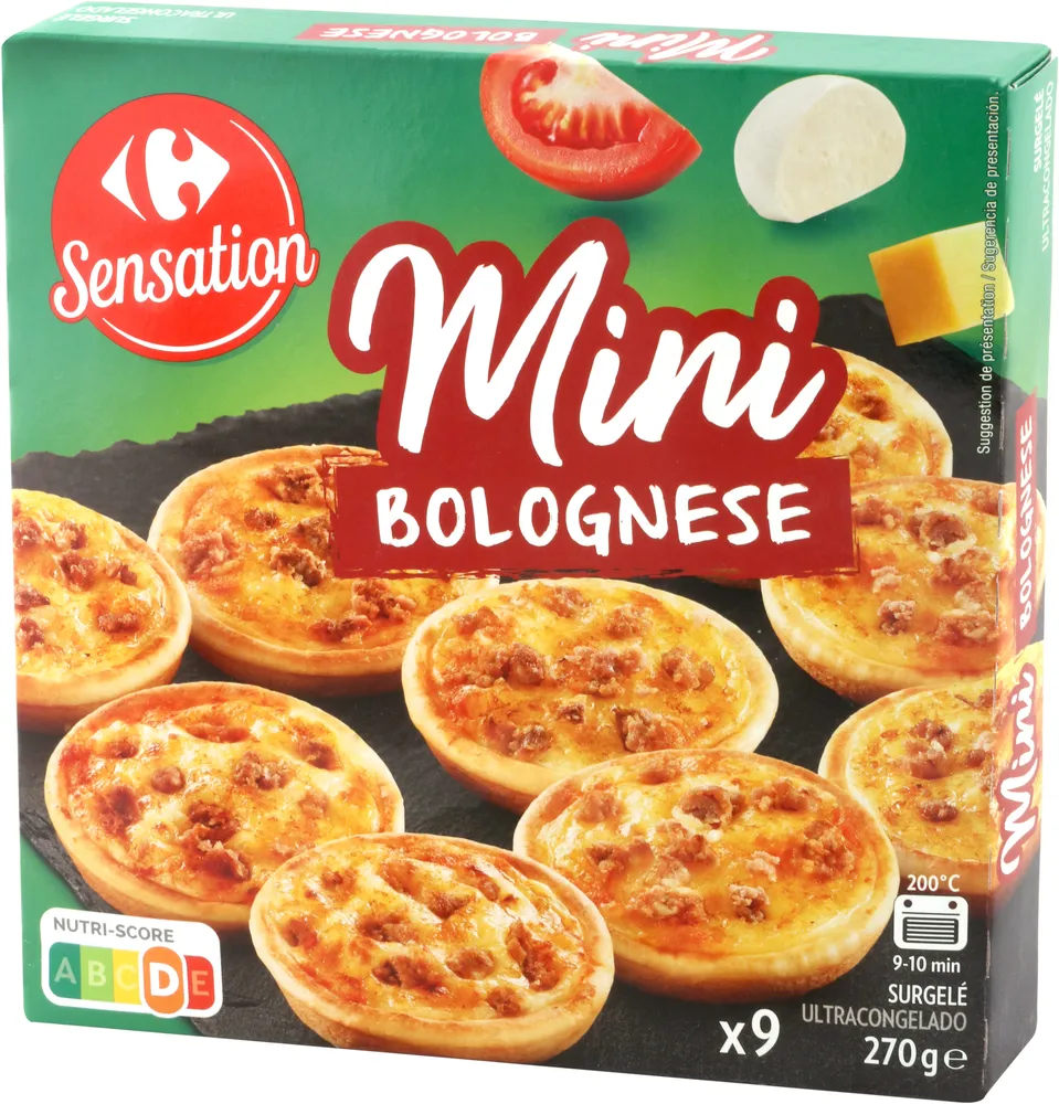Mini pizzas boloñesa
