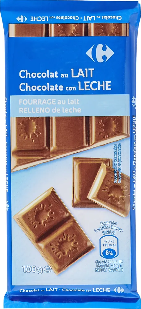 Chocolat au lait fourrage au lait