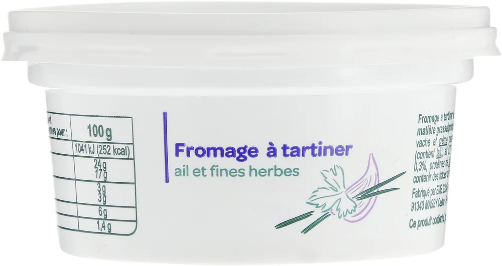 Fromage à tartiner Ail et Fines Herbes