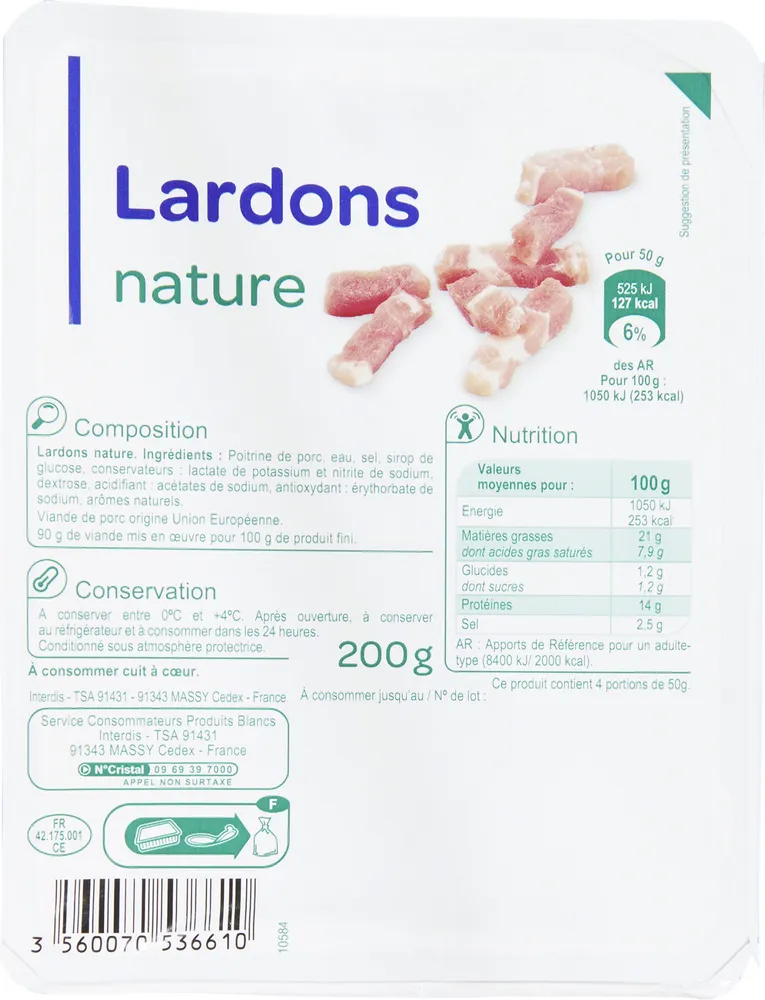 Lardons nature