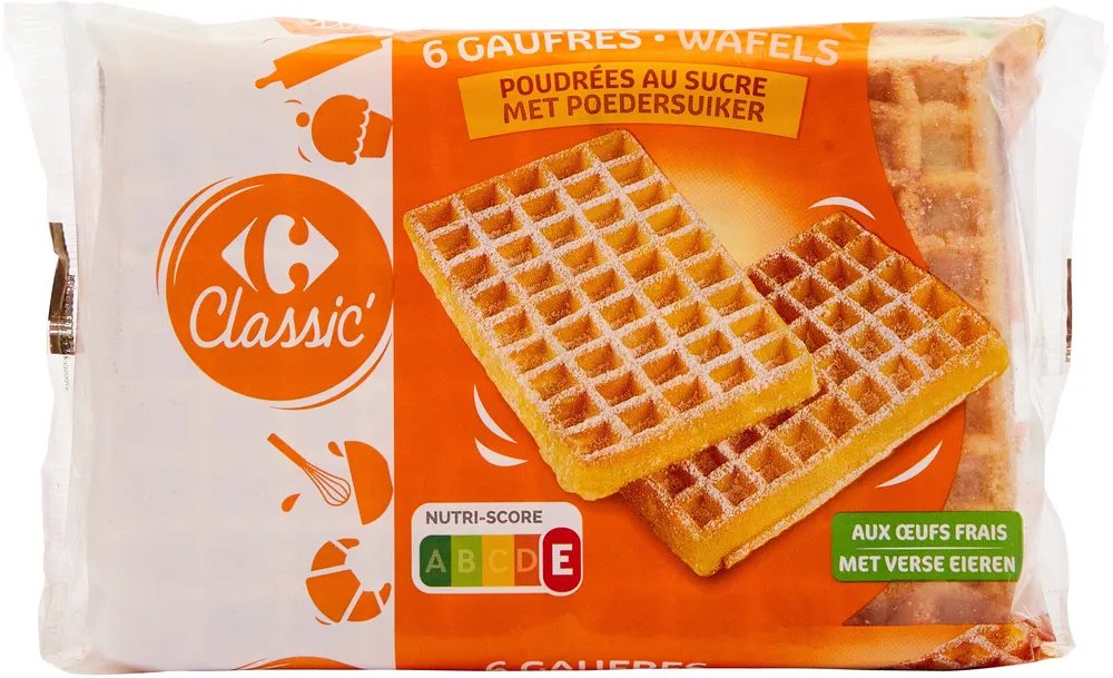 6 Gaufres Poudrées au sucre