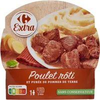 Poulet rôti et purée de pommes de terre