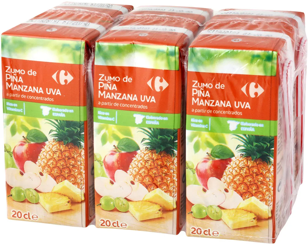 Zumo de piña uva