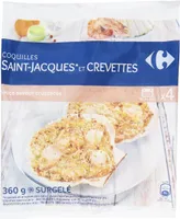 4 Coquilles Saint-Jacques* aux crevettes