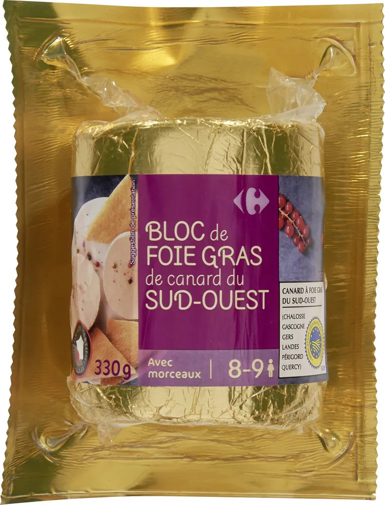 Bloc de foie gras de canard du sud-ouest