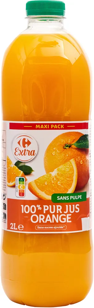 100% pur jus orange sans pulpe