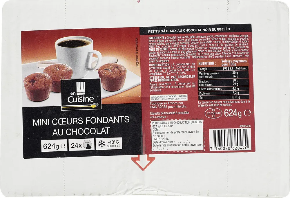 Mini cœurs fondants au chocolat