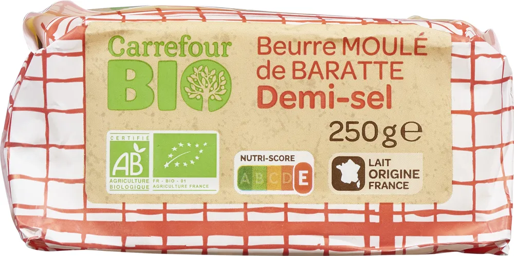 Beurre moulé de baratte demi-sel