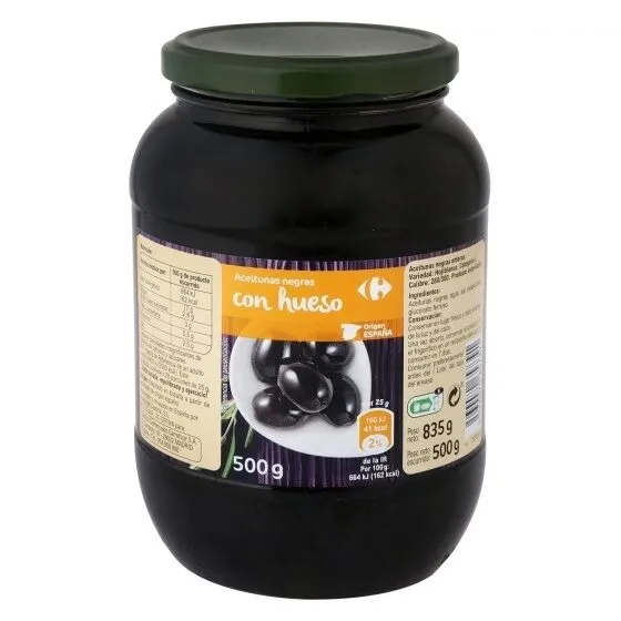 Aceitunas negras enteras barril