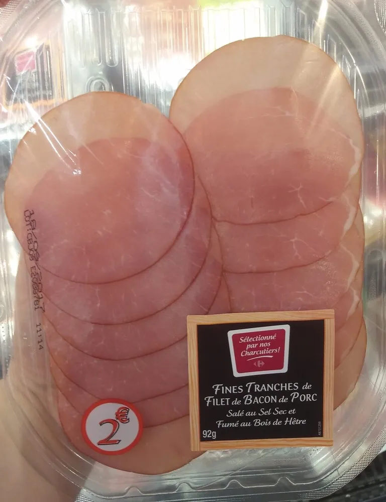 Bacon salé au sel sec Fumé au Bois de Hêtre