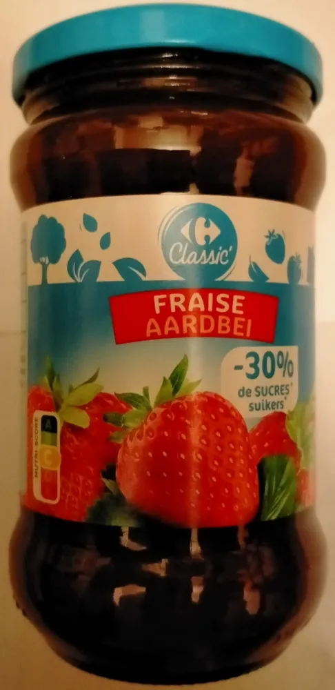 Confiture de fraises -30% de sucres