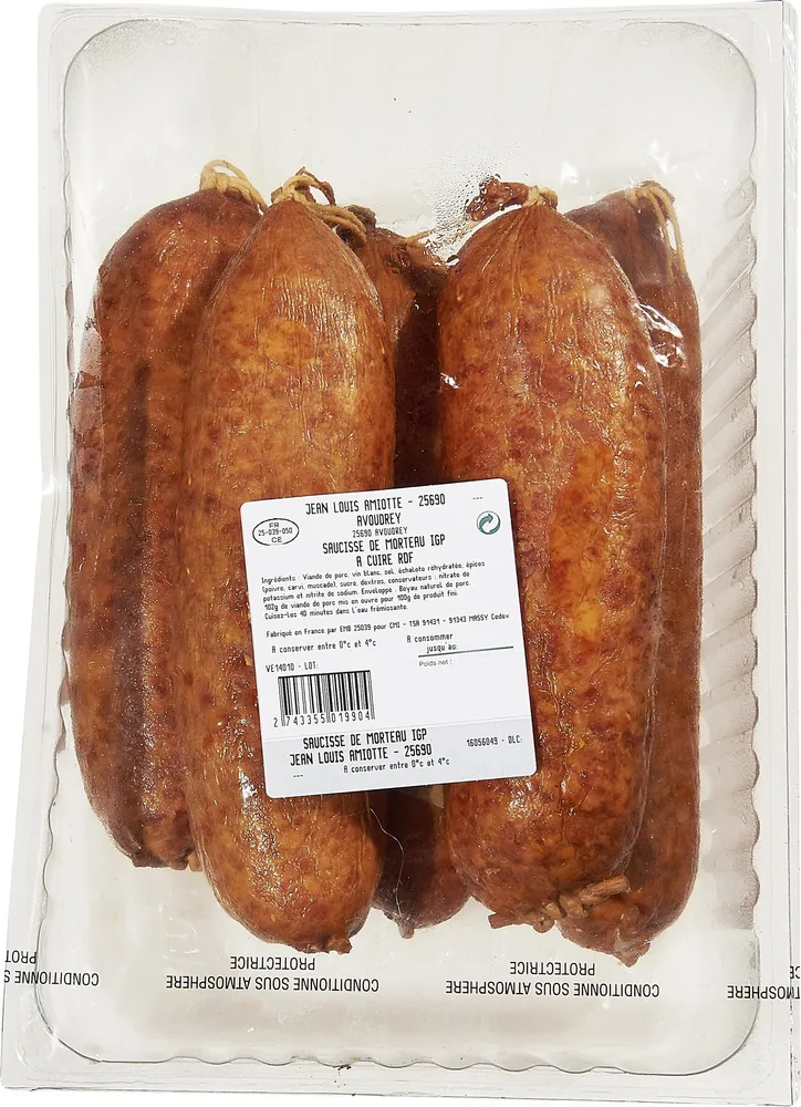 Saucisse de morteau igp a cuire rdf