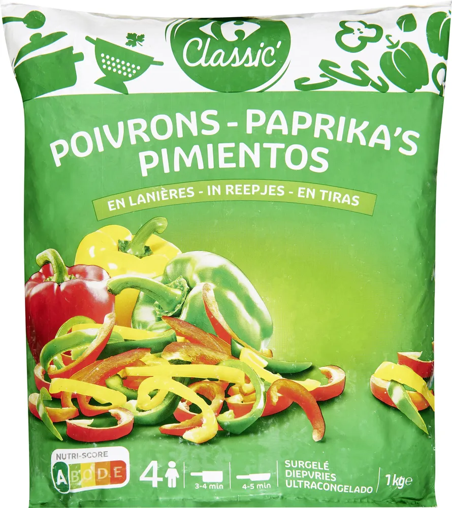 Poivrons en lanières