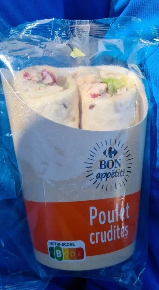Wrap poulet crudités