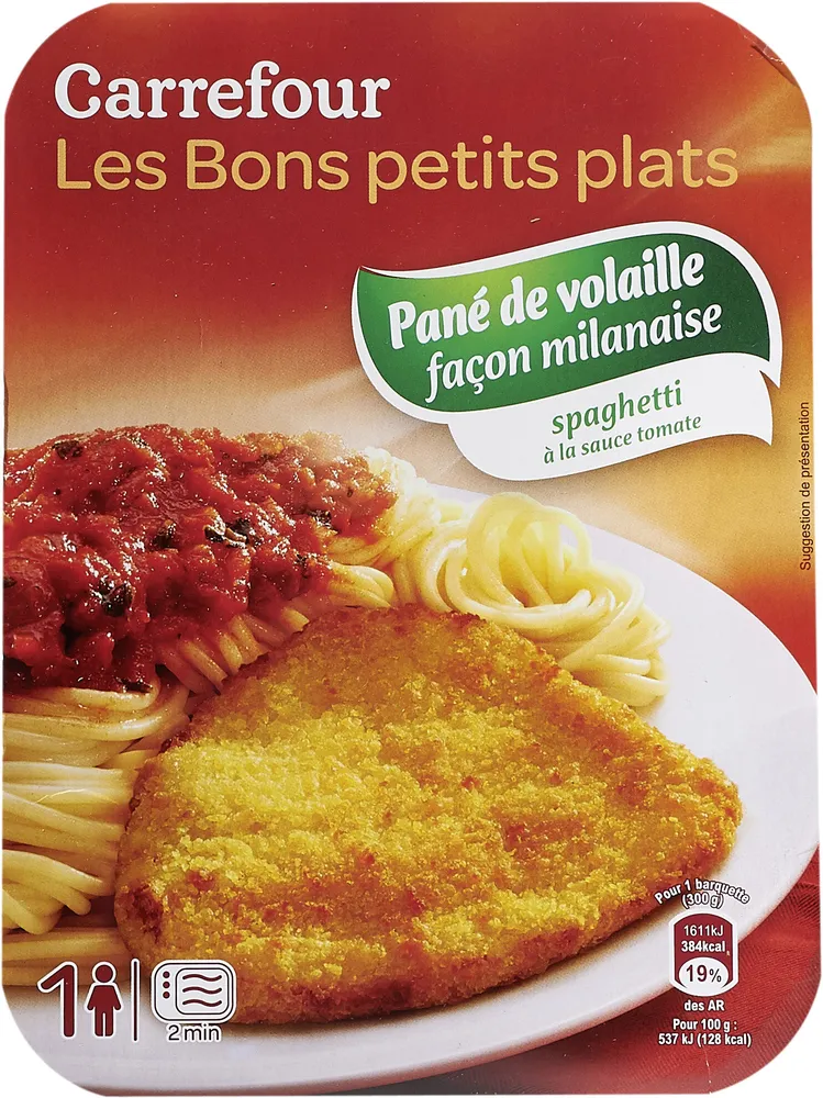 Escalope Milanaise Spaghetti à la sauce tomate