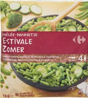 Poêlée de Légumes verts assaisonnés Brocolis, haricots verts, garden peas et pois croquants