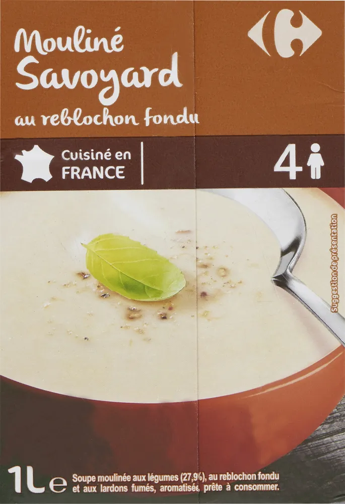 Soupe moulinée à la Savoyarde au reblochon fondu