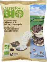 Mini galettes de riz - Chocolat noir, noix de coco râpée