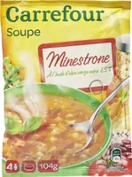 Soupe Minestrone avec un filet d'huile d'olive