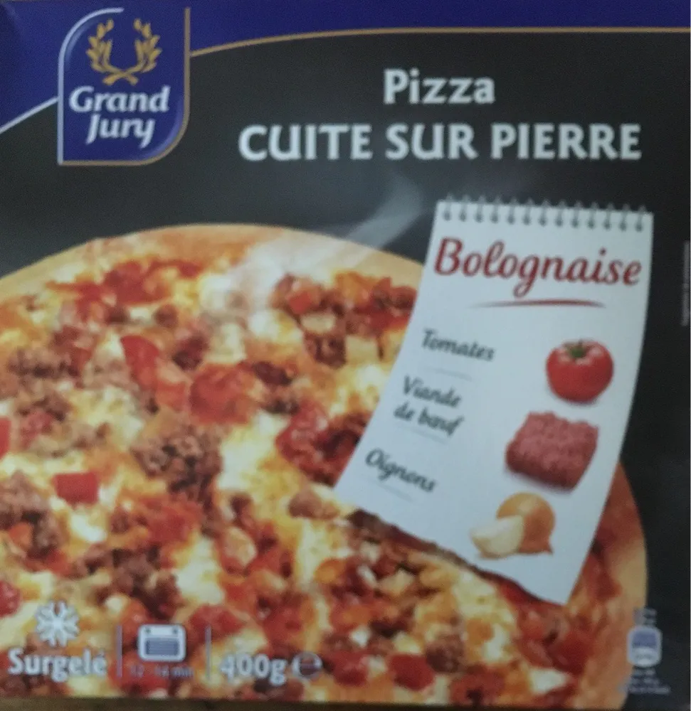 Pizza cuite sur pierre Bolognaise