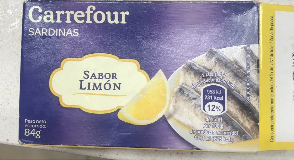 Sardinas sabor limon