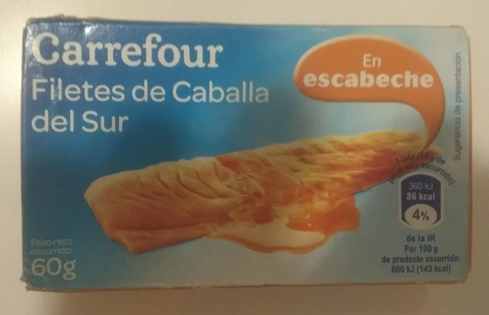 Filetes de Caballa del Sur en escabeche