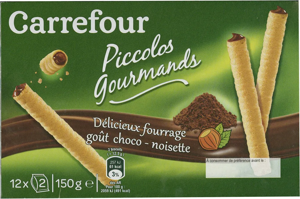 Piccolos cœur saveur chocolat noisette