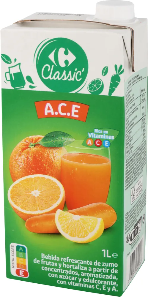 Nectar naranja, limón, zanahoria