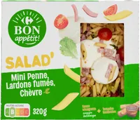 SALAD' Mini Penne, Lardons fumés, Chèvre