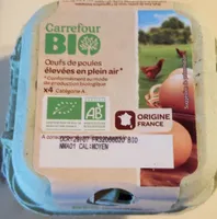 Oeufs de poules élevées en plein air Bio (x 4) - Carrefour Bio
