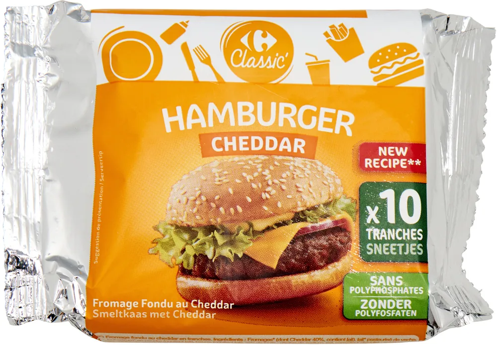 HAMBURGER CHEDDAR Fromage Fondu au Cheddar