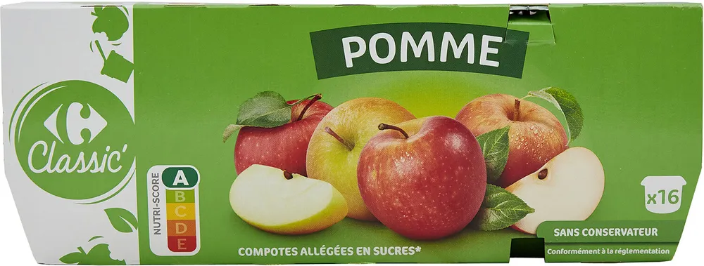 Pomme Compotes allégées en sucres*