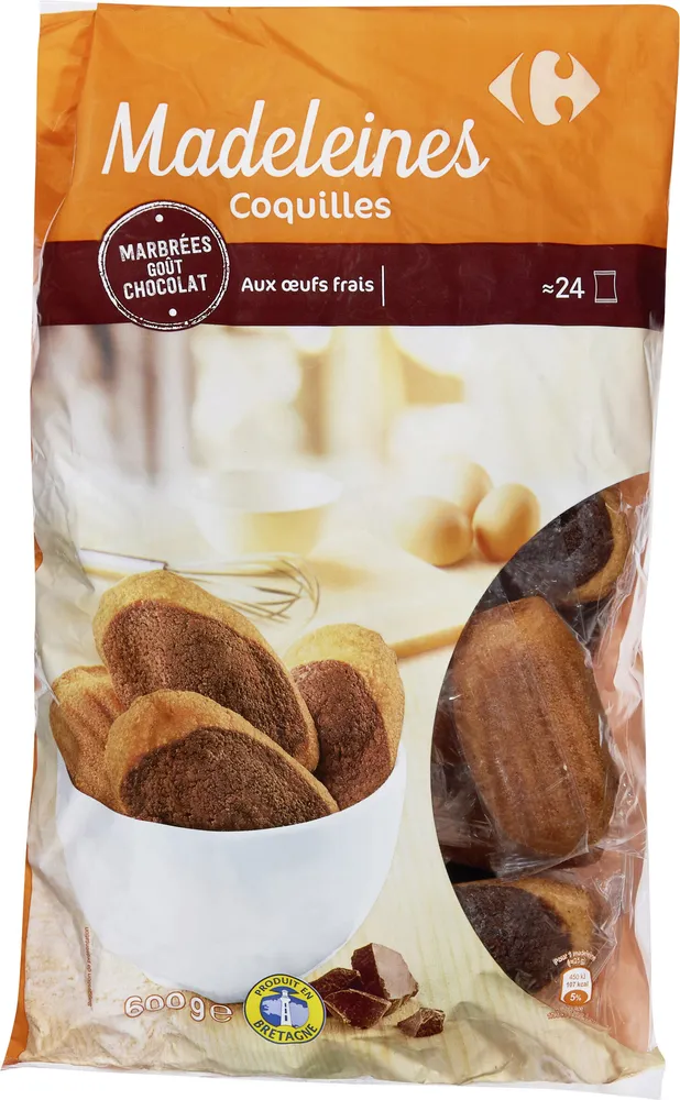 Madeleines Marbrées au chocolat
