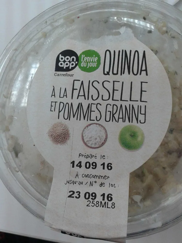quinoa  à la faisselle et pommes granny