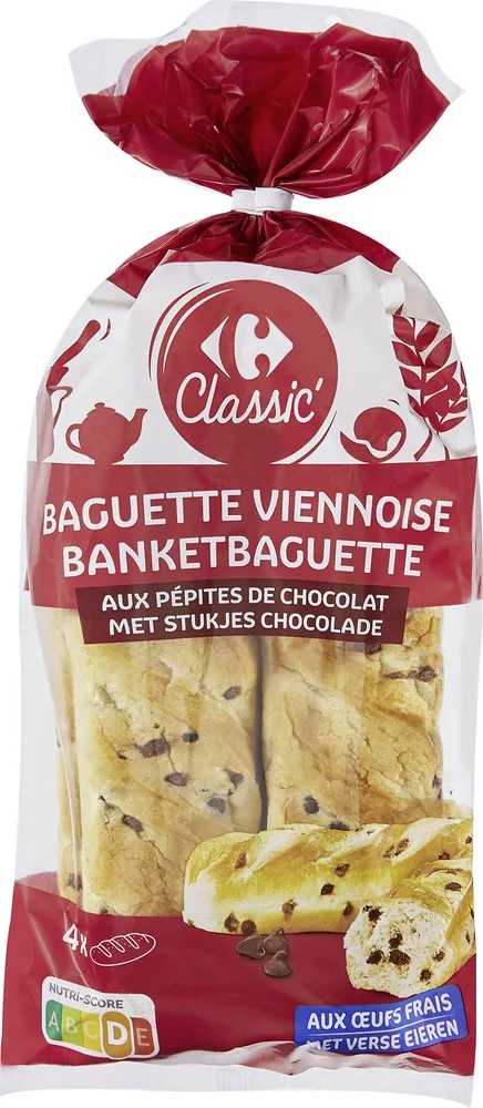 Baguette viennoise aux pépites de chocolat