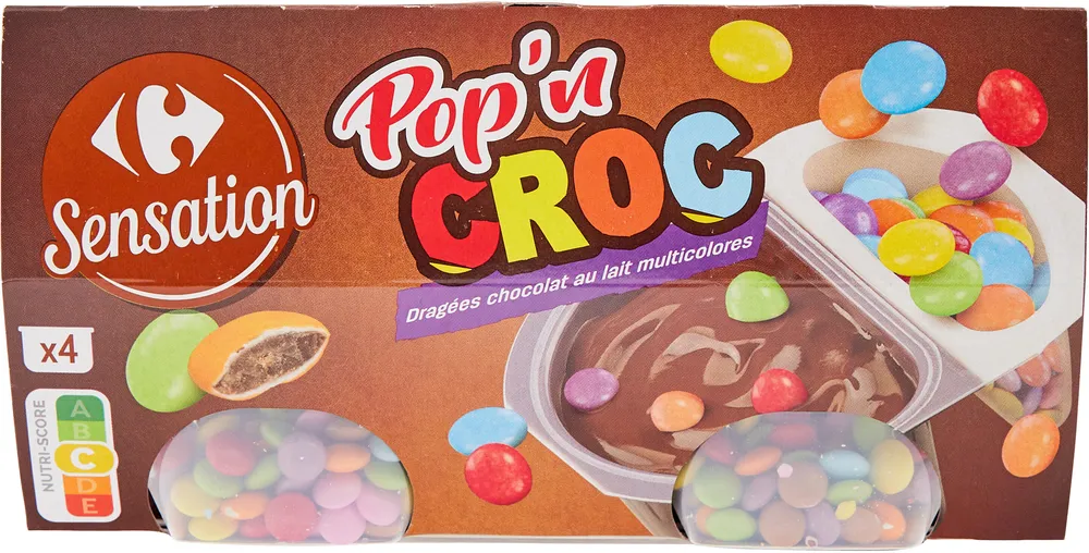 Pop'n Croc Dragées chocolat au lait multicolores