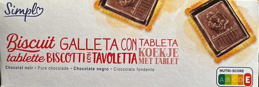 Biscuits tablette de chocolat noir