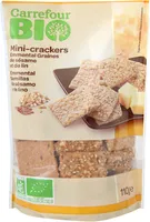 Mini crackers Espelta, emmental, granos de sésamo y semillas de lino