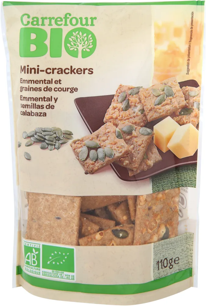 MINI CRACKERS Emmental & pipas de calabaza