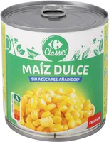 Maíz dulce sin azúcar añadido