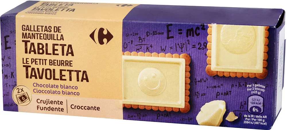 Galleta mantequilla recubierta de chocolate blanco