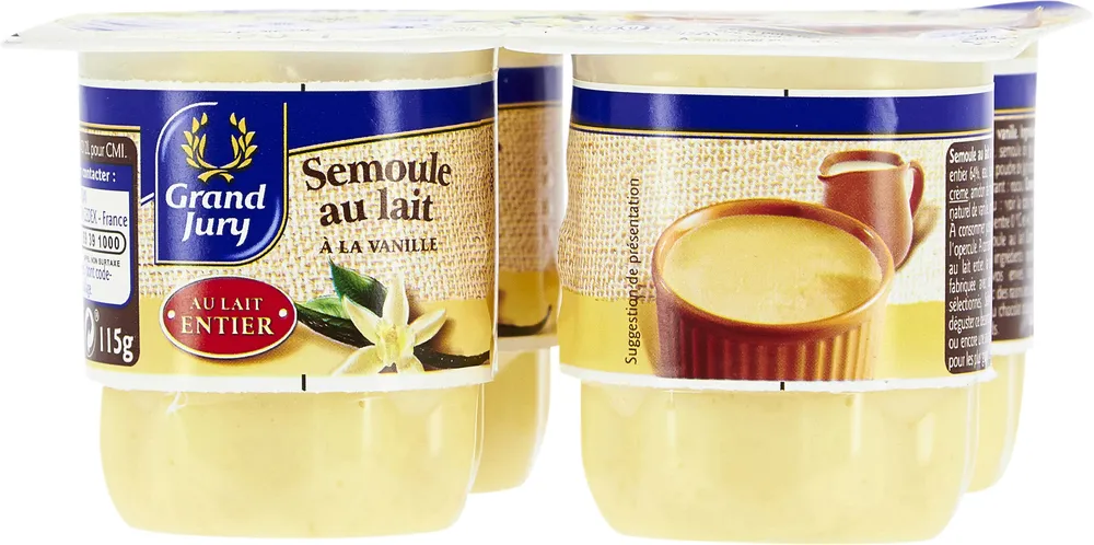 Semoule au lait à la vanille