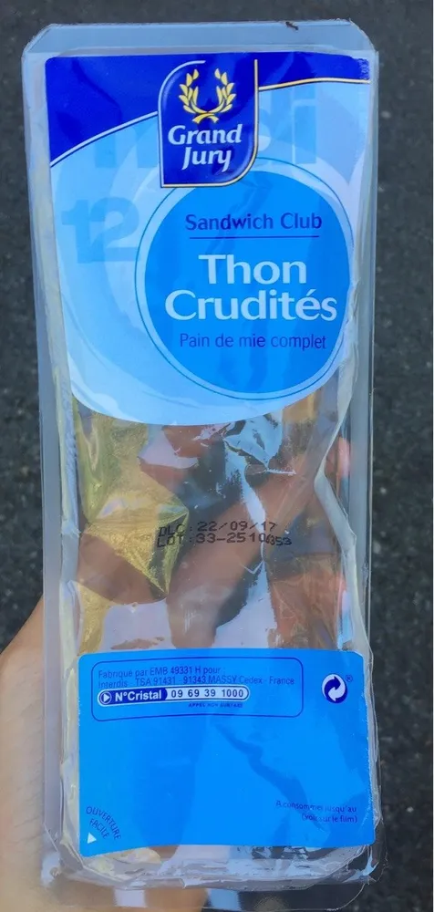 Sandwich Club Thon Crudités