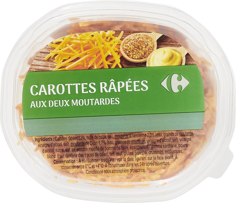Carottes râpées aux deux moutardes