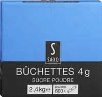 Bûchette sucre en poudre saxo 4g