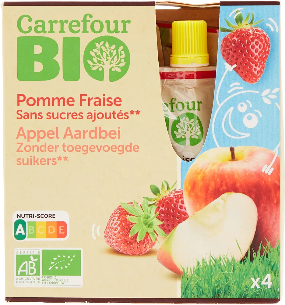 Purée pommes fraises