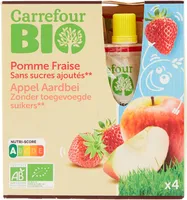 Purée pommes fraises