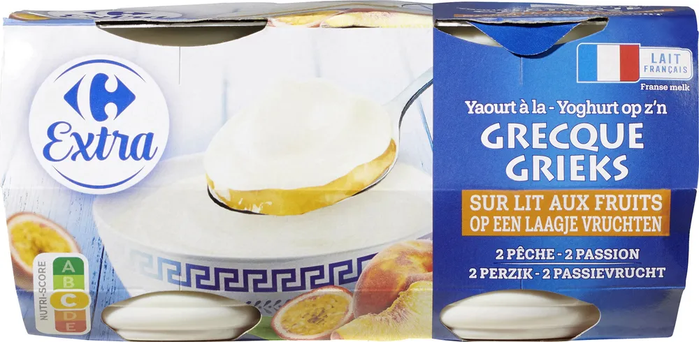 Yaourt à la GRECQUE Sur lit aux fruits