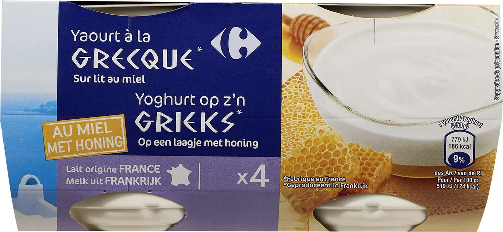 Yaourt à la GRECQUE Sur lit au miel