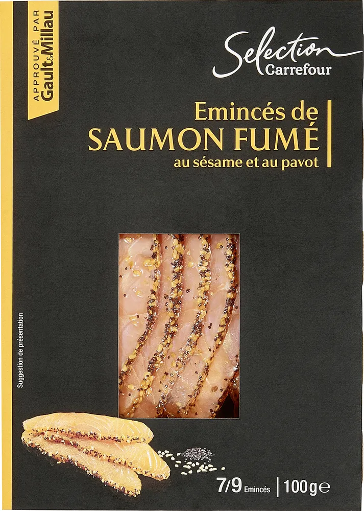 Emincés de saumon fumé au sésame et au pavot